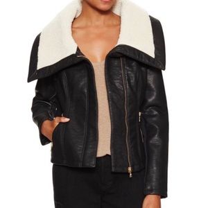 SAM EDELMAN BLACK CAITLYN AVIATOR JACKET